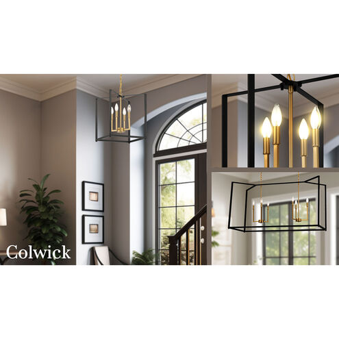 Colwick 6 Light 17.75 inch Matte Black and Signature Gold Pendant Ceiling Light